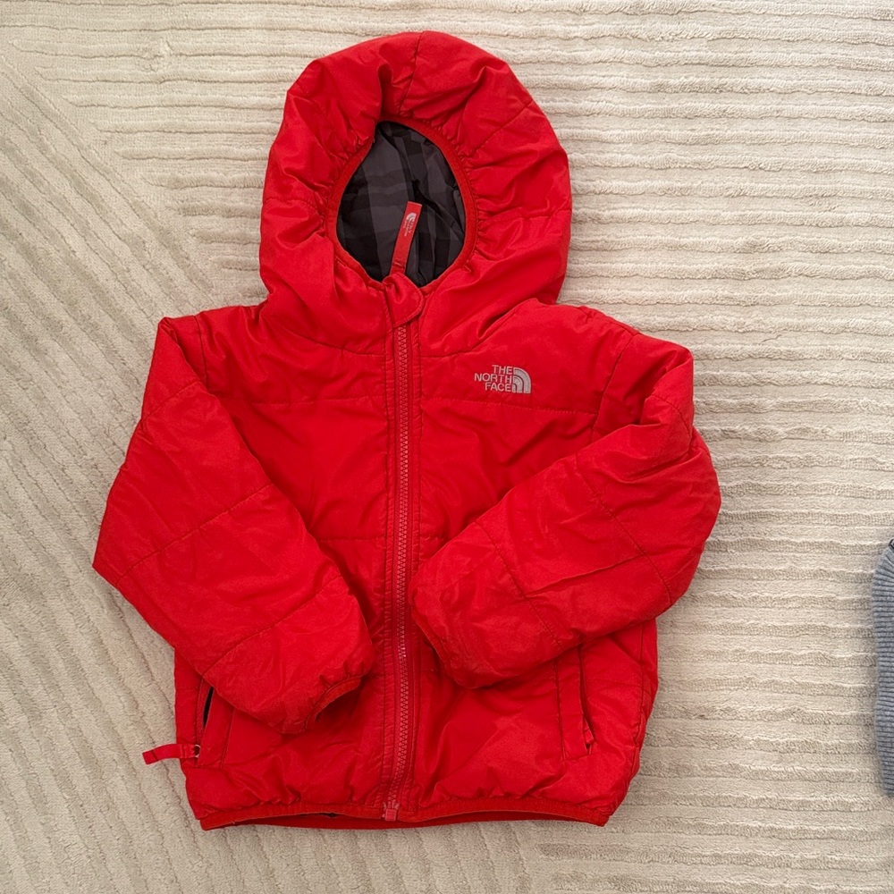 The North Face Red Hooded Puffer Jacket
